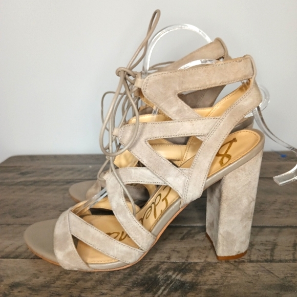 Sam Edelman Yardely Suede Lace Up Block Heel - Picture 4 of 6